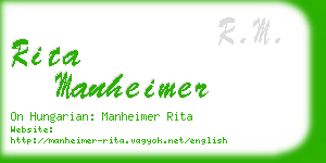 rita manheimer business card